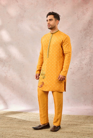 Yellow Spade Blossom Kurta And Pant by House Of Masaba Men available on Indiaspopup.com