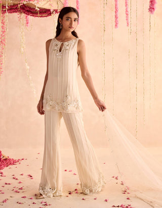 Ivory embellished short kurta set