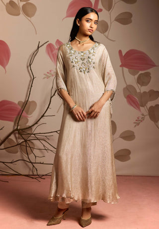 Gold embellished kaftan and straight pants