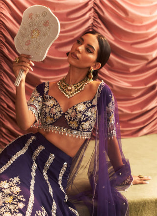 Rani Purple Lehenga Set by Seema Thukral available on Indiaspopup.com