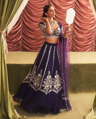 Rani Purple Lehenga Set by Seema Thukral available on Indiaspopup.com