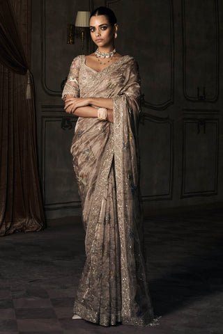 New shikargah aged lavendar sari with blouse