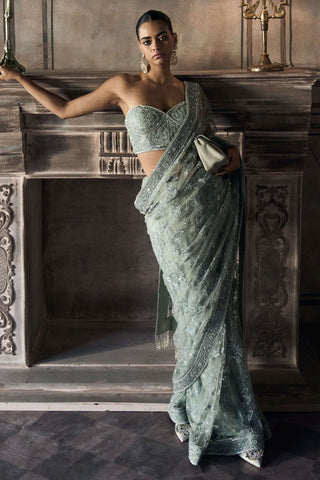 Midnight garden of eden sari with blouse