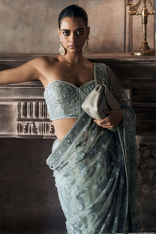 Midnight garden of eden sari with blouse