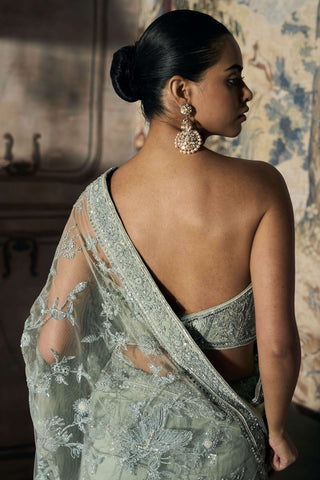 Midnight garden of eden sari with blouse