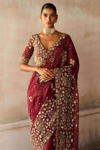 Vintage nizami scarlet sari set