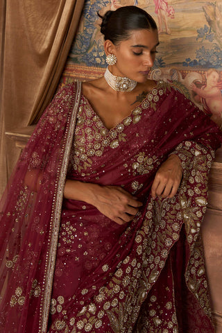 Vintage nizami scarlet sari set