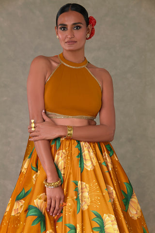 House Of Masaba-Rust Masakali Skirt Set-INDIASPOPUP.COM