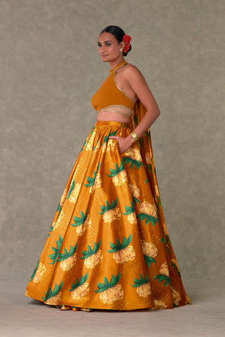 House Of Masaba-Rust Masakali Skirt Set-INDIASPOPUP.COM