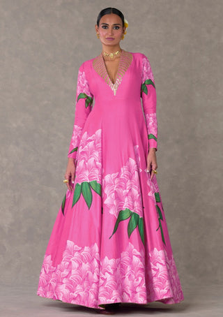 House Of Masaba-Gulaab Pink Candy Swirl Gown-INDIASPOPUP.COM