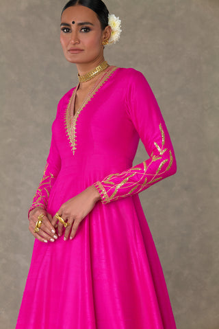 House Of Masaba-Rani Pink Shajara Gown-INDIASPOPUP.COM