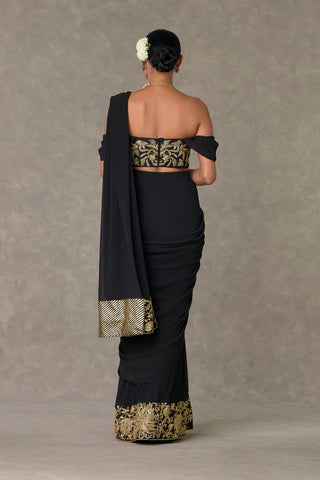 House Of Masaba-Black Neel- Kamal Blouse And Sari-INDIASPOPUP.COM