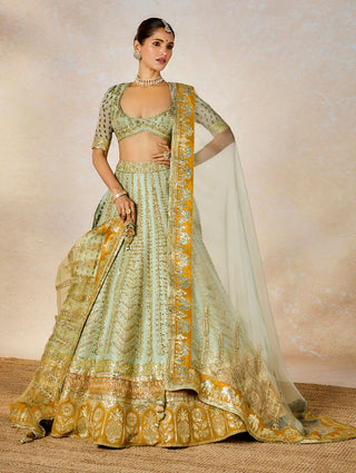 Kashni sage green lehenga set