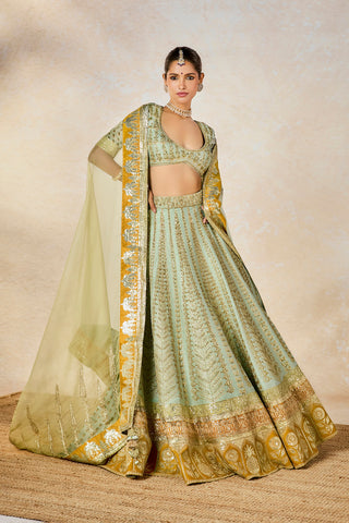 Kashni sage green lehenga set