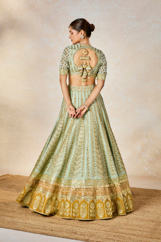 Kashni sage green lehenga set