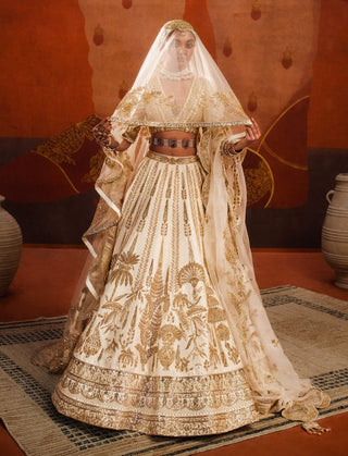 Malai barfi ivory lehenga set