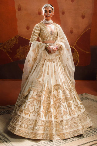 Malai barfi ivory lehenga set