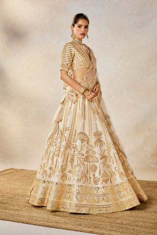 Malai barfi ivory lehenga set