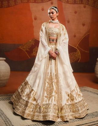 Malai barfi lehenga and cape set