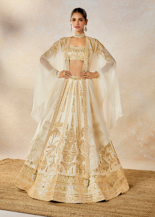 Malai barfi lehenga and cape set