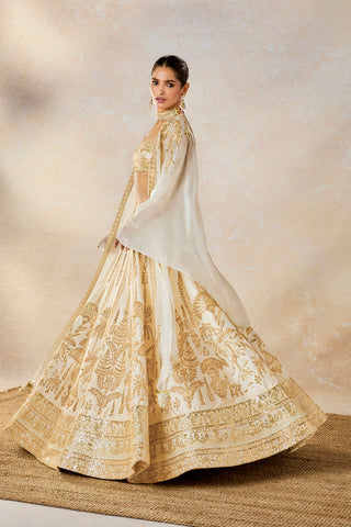 Malai barfi lehenga and cape set