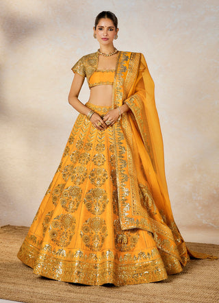 Motichur mango lehenga set