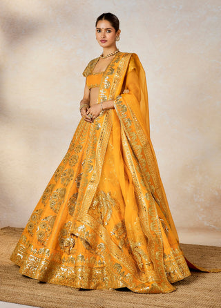 Motichur mango lehenga set