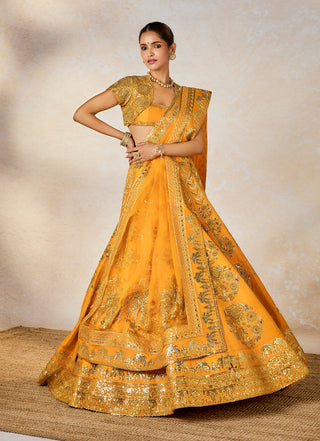 Motichur mango lehenga set