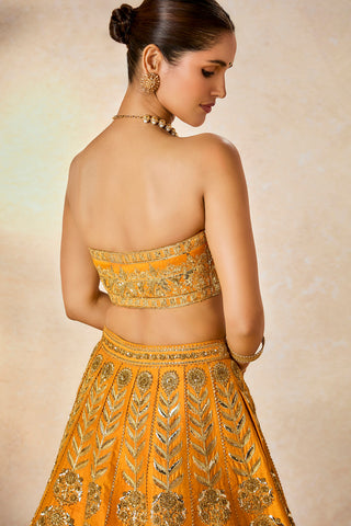 Motichur mango lehenga set