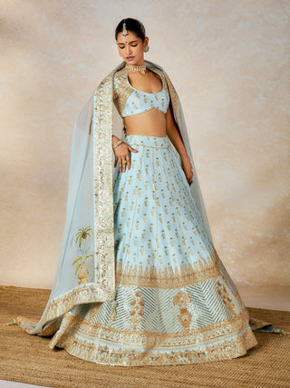 Aasman blue lehenga set