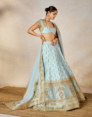 Aasman blue lehenga set