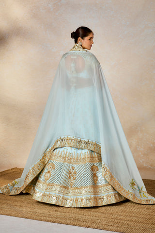 Aasman blue lehenga set