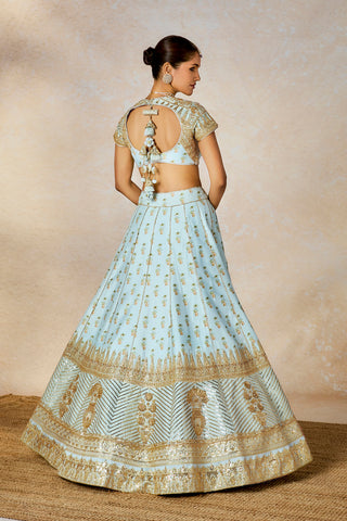 Aasman blue lehenga set