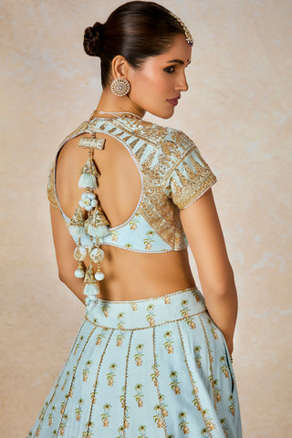 Aasman blue lehenga set