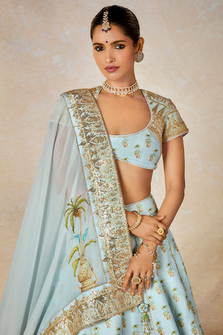 Aasman blue lehenga set