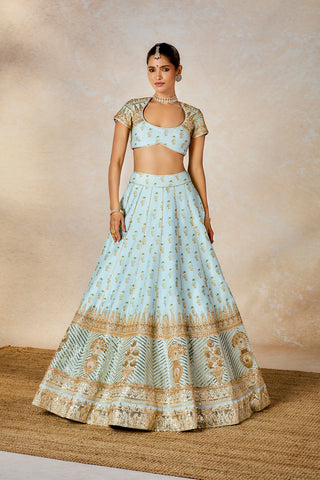 Aasman blue lehenga set