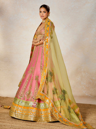 Rose thandai lehenga set