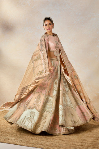 Rabri peach pink lehenga set