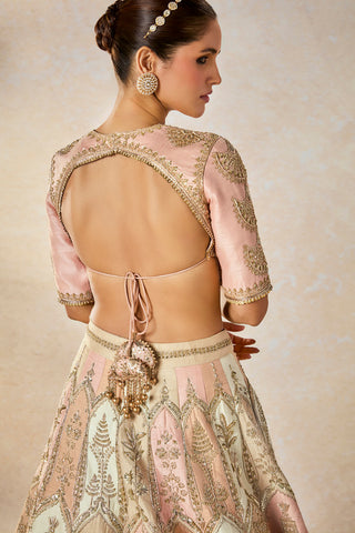 Rabri peach pink lehenga set