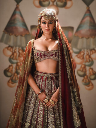 Kokum sherbet wine lehenga set