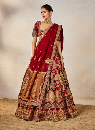 Cranberry anar bagh bridal lehenga set