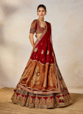 Cranberry anar bagh bridal lehenga set