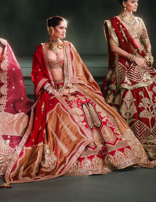 Cranberry anar bagh bridal lehenga set