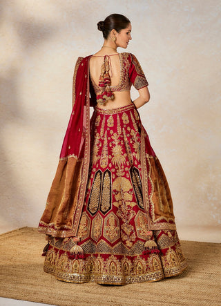 Cranberry anar bagh bridal lehenga set