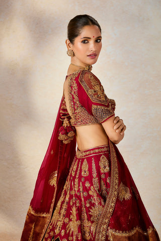 Cranberry anar bagh bridal lehenga set