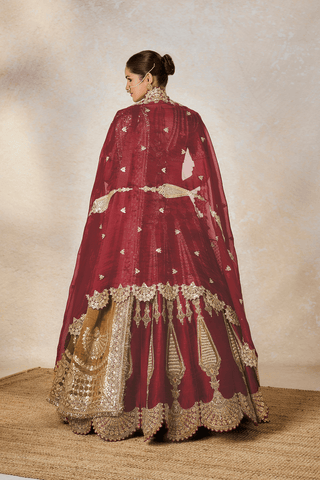 Gajar halwa wine lehenga set