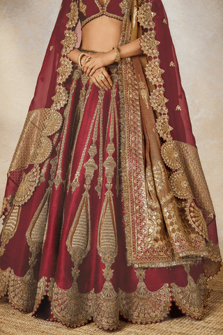 Gajar halwa wine lehenga set