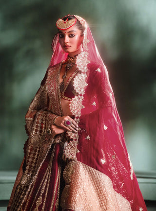 Gajar halwa wine lehenga set