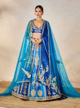 Blue neel bahar lehenga set