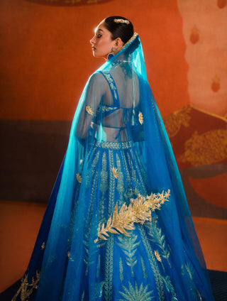 Blue Neel Bahar Lehenga Set by House Of Masaba available on Indiaspopup.com